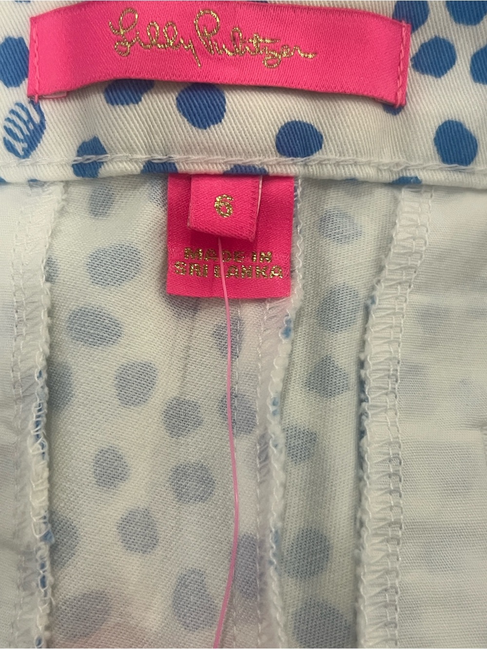 Lilly Pulitzer Buttercup Stretch Shorts Zanzibar Blue Dot Size 6 NWT - Picture 9 of 15